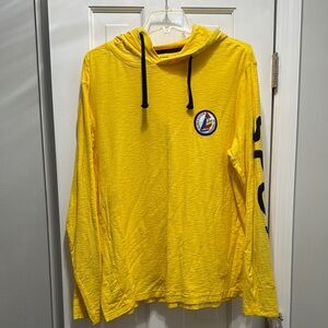Paper Denim Yellow Hooded Long Sleeve Shirt with Logo